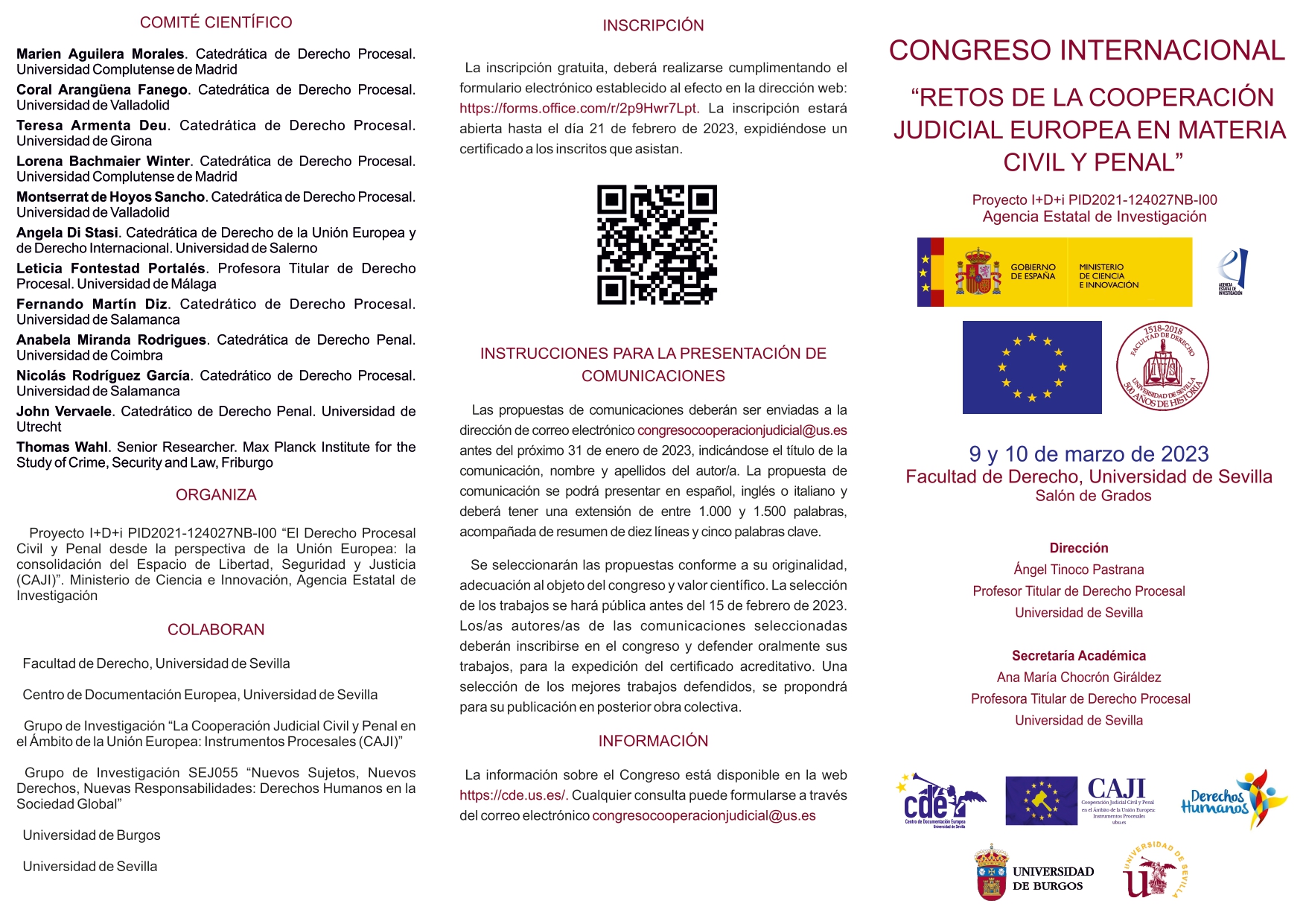 TRIPTICO CONGRESO INTERNACIONAL RETOS DE LA COOPERACIÓN JUDICIAL EUROPEA EN MATERIA CIVIL Y PENAL_page-0001